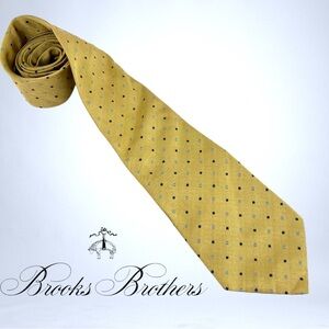 Brooks Brothers Silk Tie - Aureate Yellow with Scattered Geometric Motif